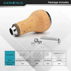 Gomexus Handle Knob Cork For Spinning Reel - Cork/Silver -Magasin De Pêche Sportive CA27TNBK 4